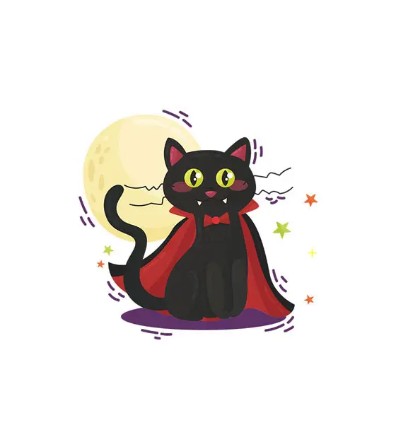Vampire Halloween Cat Sith Vector Art