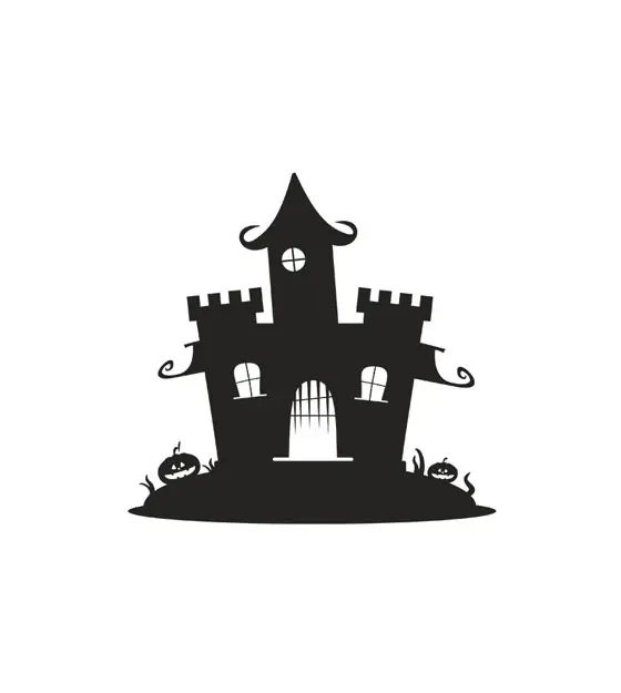 Haunted Halloween House Silhouette Art