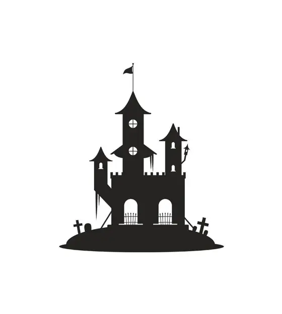 Villainous Halloween Castle Silhouette Art