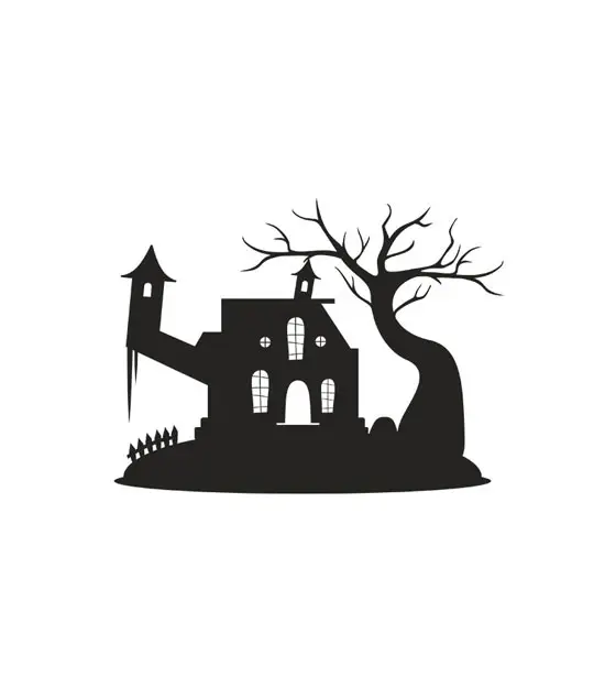 Loathsome Halloween House Silhouette Art