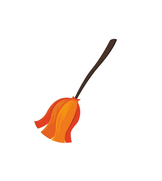 Witch's Broom Halloween Vector Art