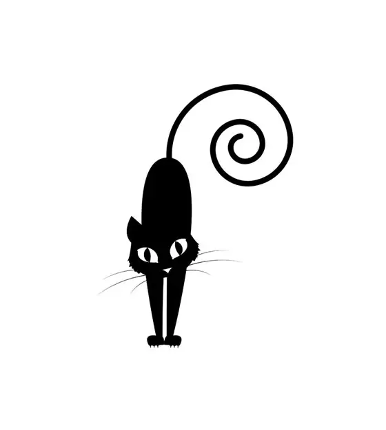 Focused Halloween Cat Sith Silhouette Art