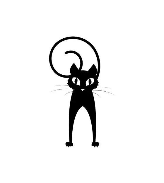 Friendly Halloween Cat with Silhouette Art