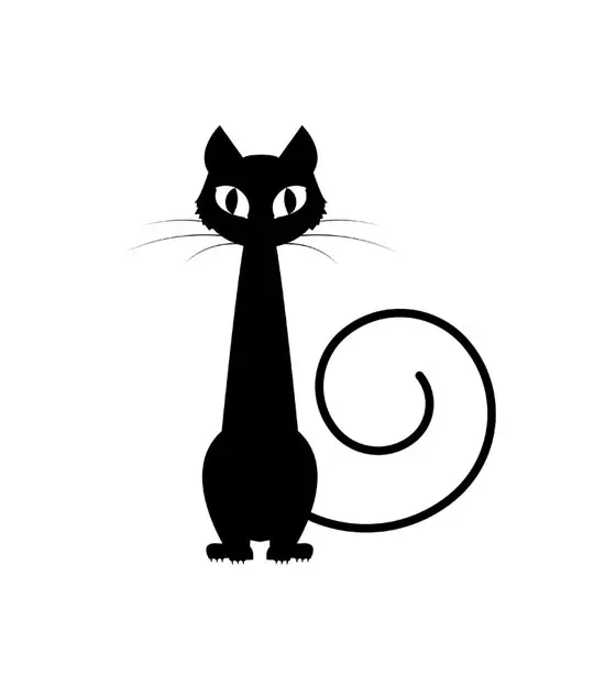 Anxious Halloween Cat Sith Silhouette Art