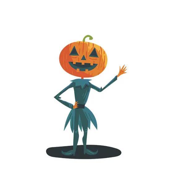 Welcoming Jack O'Lantern Scare Crow Vector Art