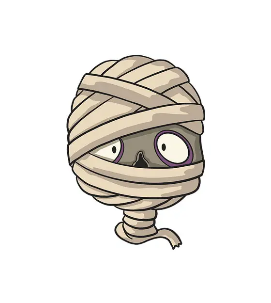 Mummified Face Halloween Vector Art