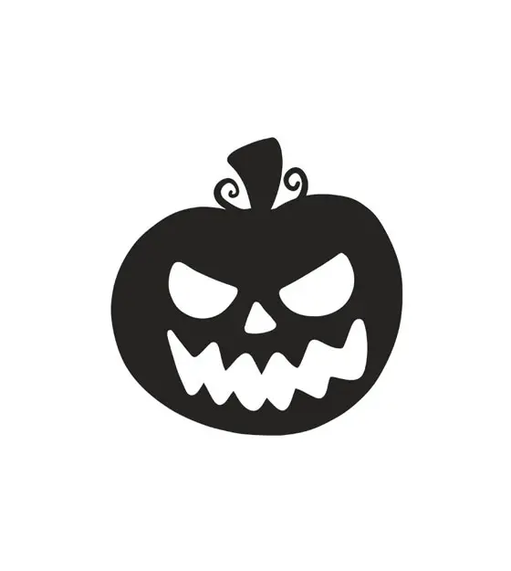 Sneering Halloween Jack O'Lantern Silhouette Art