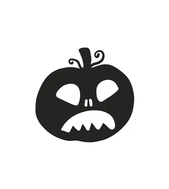 Frowning Jack O'Lantern Silhouette Art