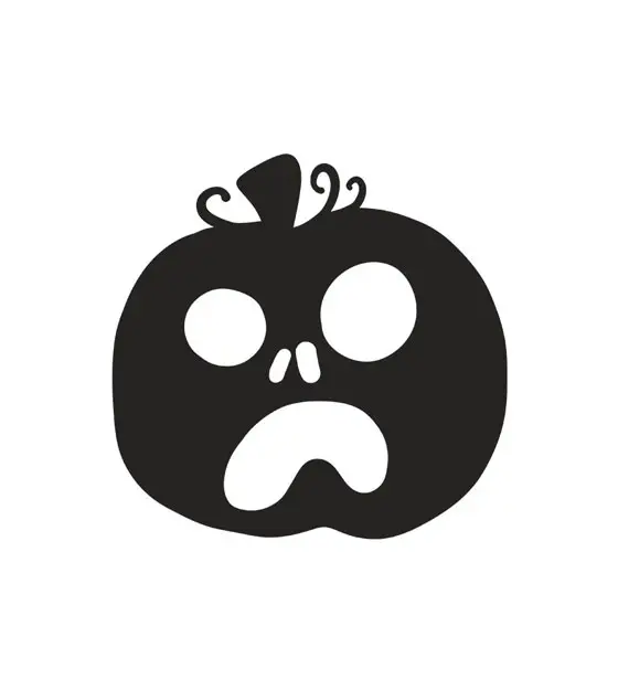 Shocked Halloween Jack O'Lantern Pumpkin Silhouette Art