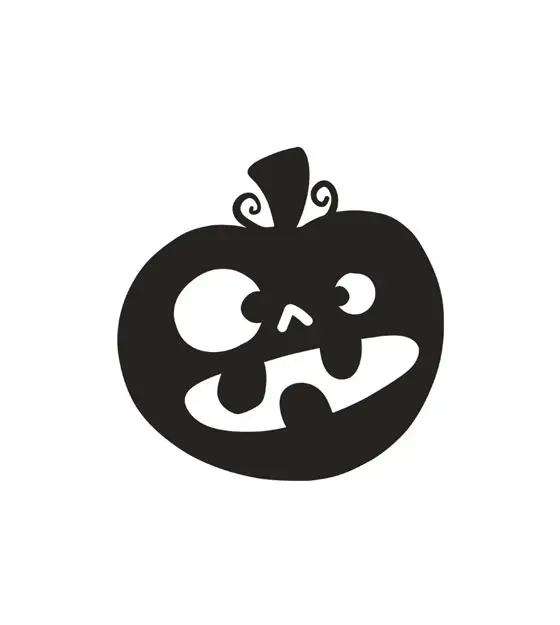 Smiling Halloween Jack O' Lantern Silhouette Art