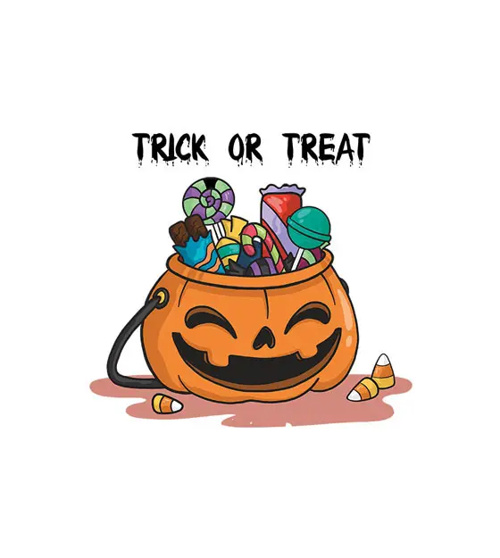 Halloween Pumpkin Bucket Trick or Treat Vector Art