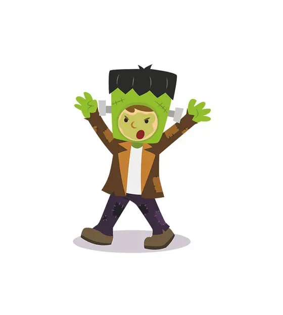 Frankenstein's Monster Halloween Costume Vector Art
