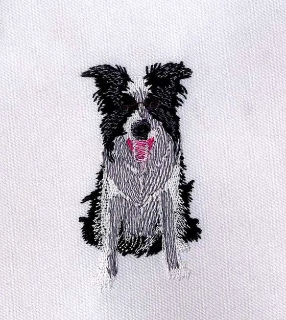 Border Collie Machine Embroidery Design