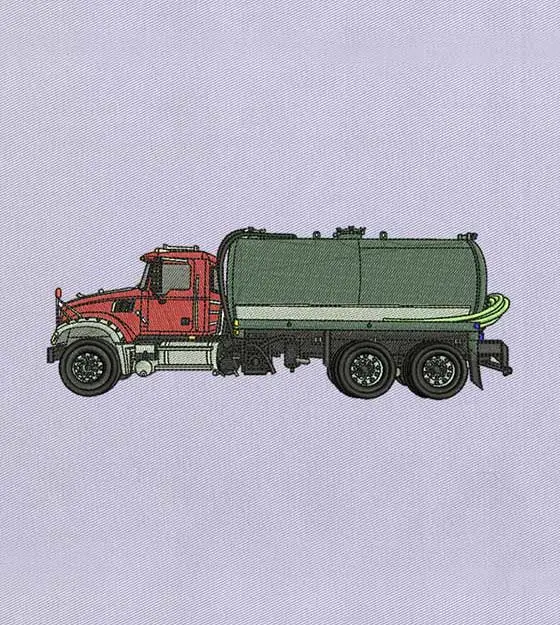 Large Industrial Tanker Truck Embroidery Design