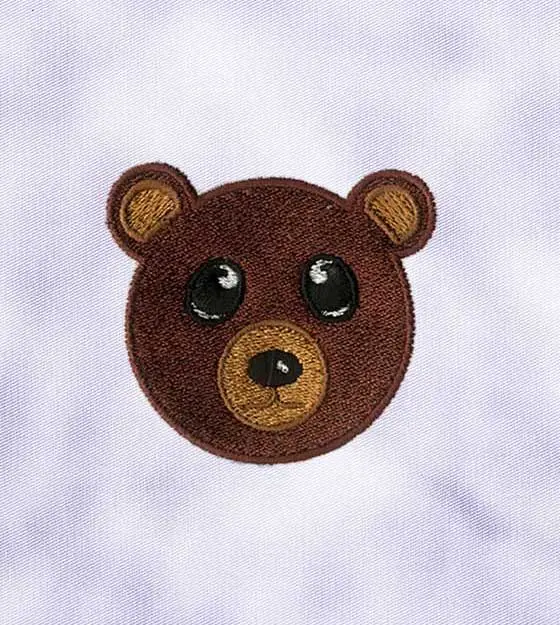 Wide Eyed Bear Embroidery Design