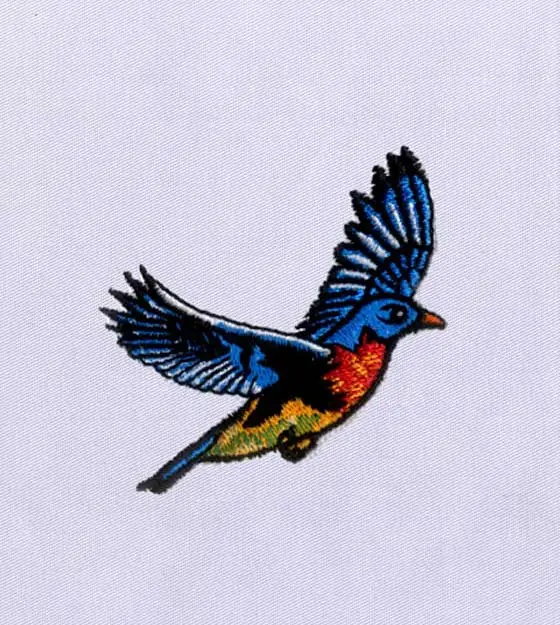 Majestic Blue Bird Embroidery Design