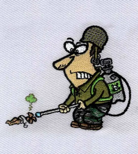 Angry Weed Exterminator Embroidery Design