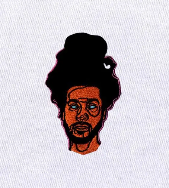 Modern Hipster Afro Head Embroidery Design