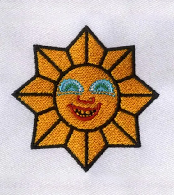 Bright and Dazzling Sun Embroidery Design