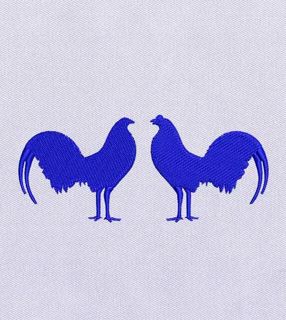 Cute Cockerel and Hen Couple Embroidery Design