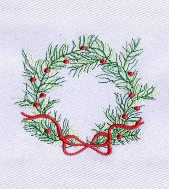 Fancy Christmas Garland Embroidery Design
