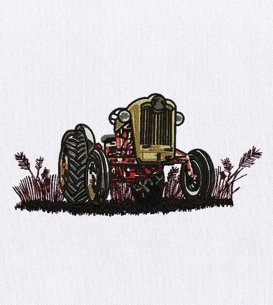 Exquisite Tractor Machine Embroidery Design