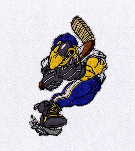 Ice Hockey Bug Player Embroidery Design