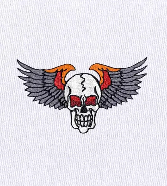 Wings and Skull Spirited Digital Embroidery Design