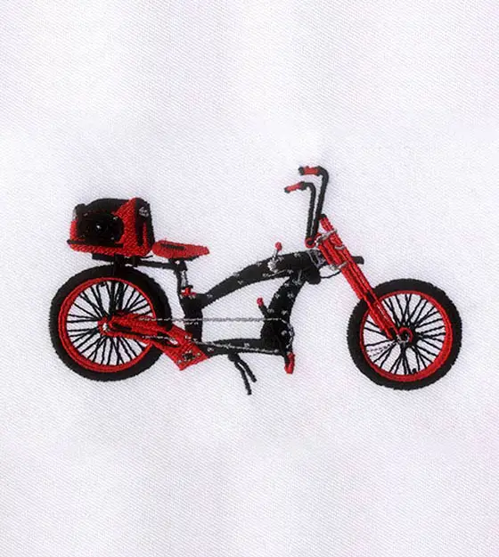 Fancy Girl Bike Digital Embroidery Design