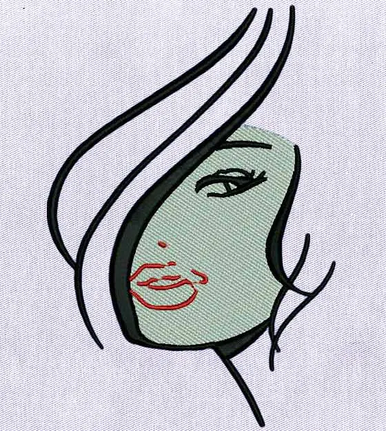 Mysterious Captivating Girl Embroidery Design