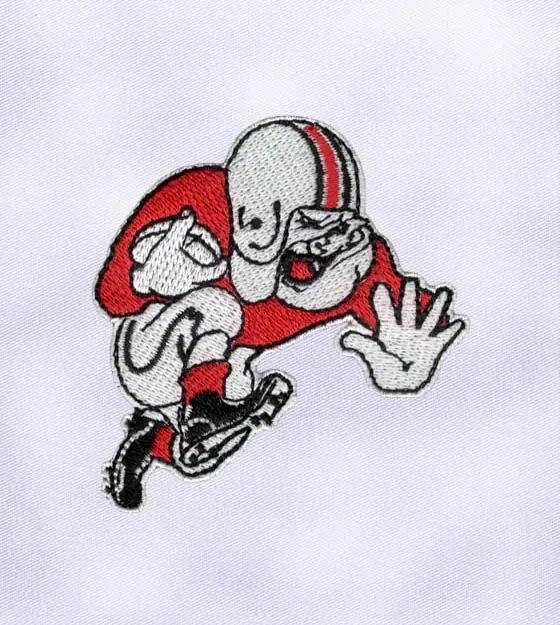 Angry Quarterback Bulldog Embroidery Design