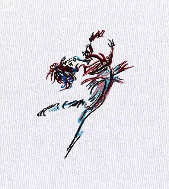 Artistic Dancing Ballerina Embroidery Design