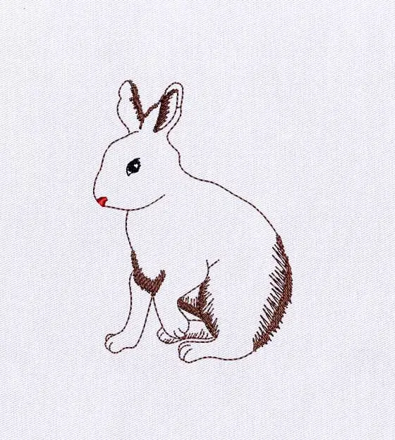 Cuddly and Fluffy White Rabbit Embroidery Design
