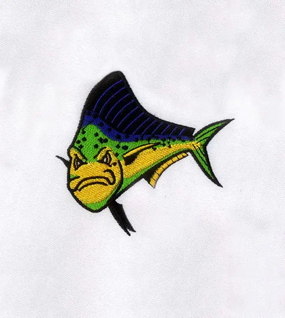 Illuminating Temperamental Fish Embroidery Design