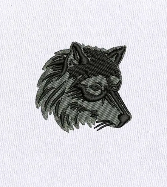 Ominously Lurking Wolf Embroidery Design