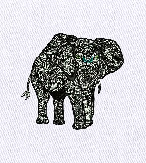 Mandala Elephant Embroidery Design