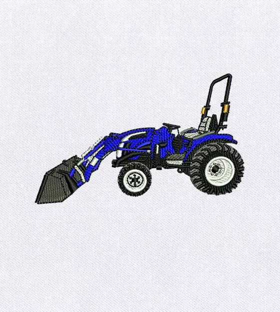 Charged Blue Tractor Embroidery Design