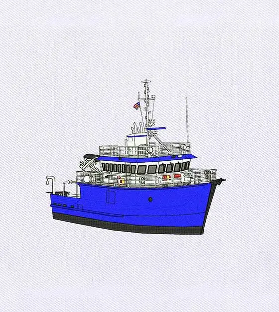 Extravagant Ocean Liner Embroidery Design