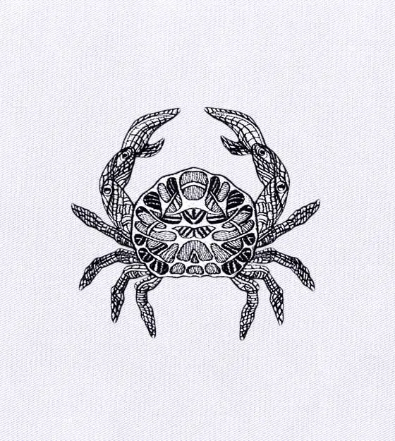 Beautifully Melancholy Crab Embroidery Design