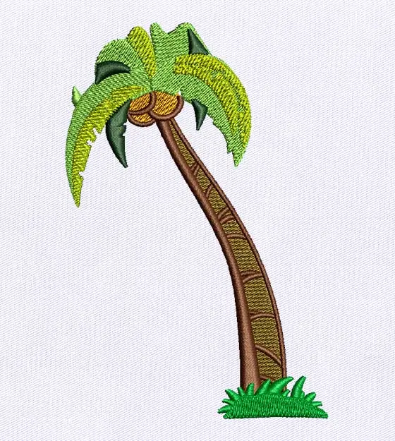 Colorful Palm Tree Embroidery Design