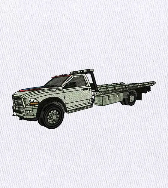 Stunning White Pick-up Truck Embroidery Design