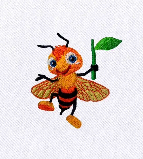 Chirpy and Cheerful Bee Embroidery Design