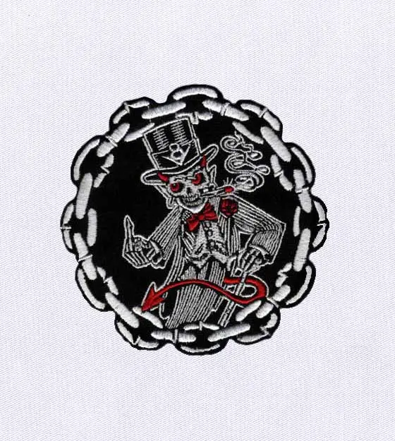 Amusingly Elegant Devil Embroidery Design