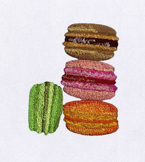 Delectable Macaroon Embroidery Design