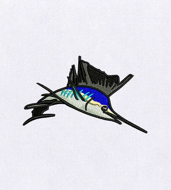 Vibrant Sword Fish Digital Embroidery Design