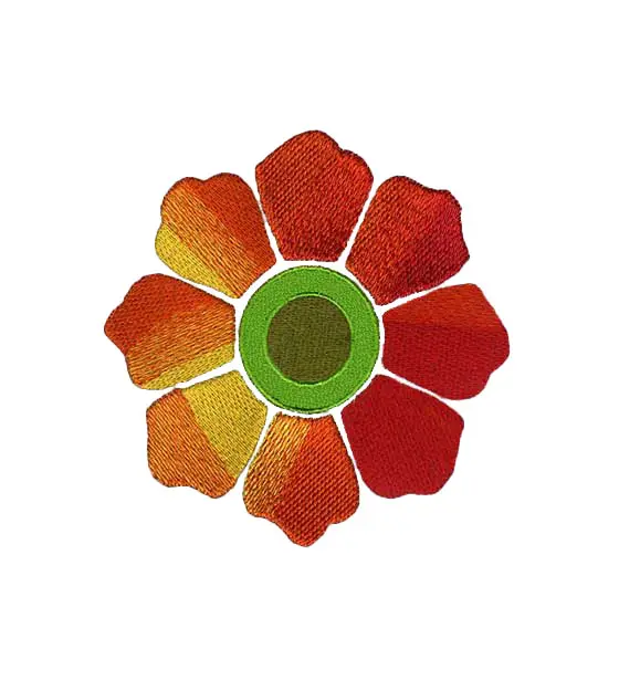 Exotic Colorful Flower Embroidery Design