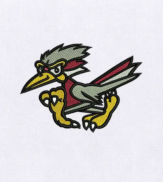 Spirited Road Runner Bird Embroidery Design