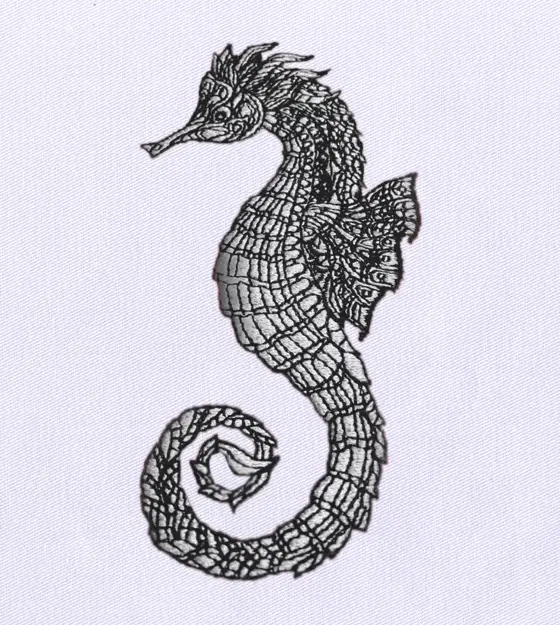 Effervescent Seahorse Embroidery Design