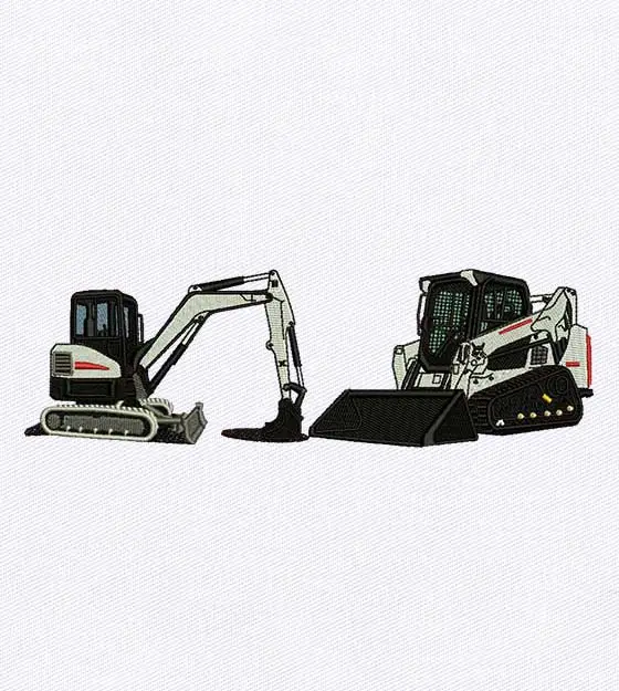 Empowering Loader & Excavator Embroidery Design