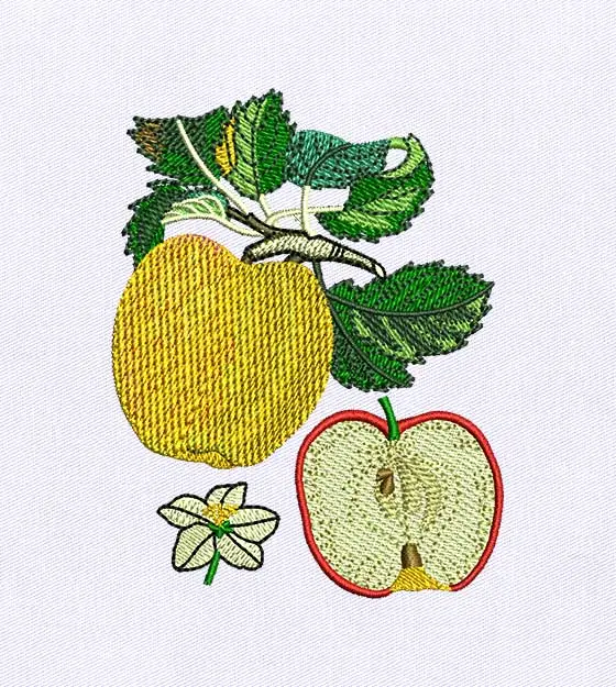 Precious Fruity Apples Embroidery Design